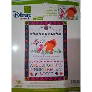 Disney Winnie The Pooh Blustery Day Counted Cross Stitch Kit 14"x19" Complete Se